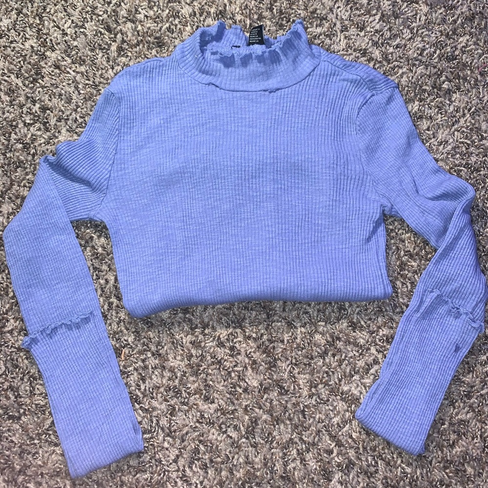 Beautiful purple long sleeve ruffle shirt